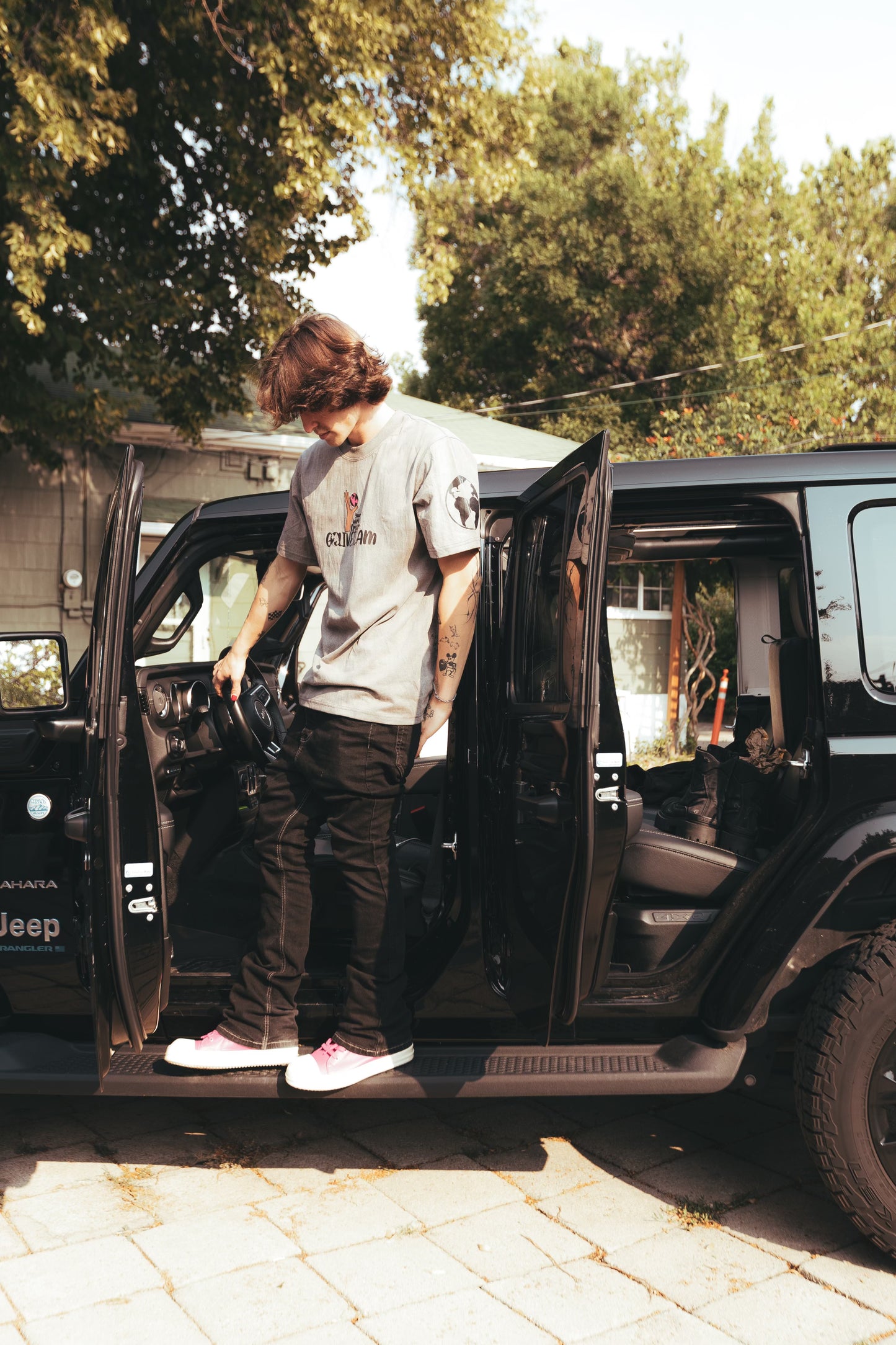 GLT X YWC Grey " Creator" Washed tee