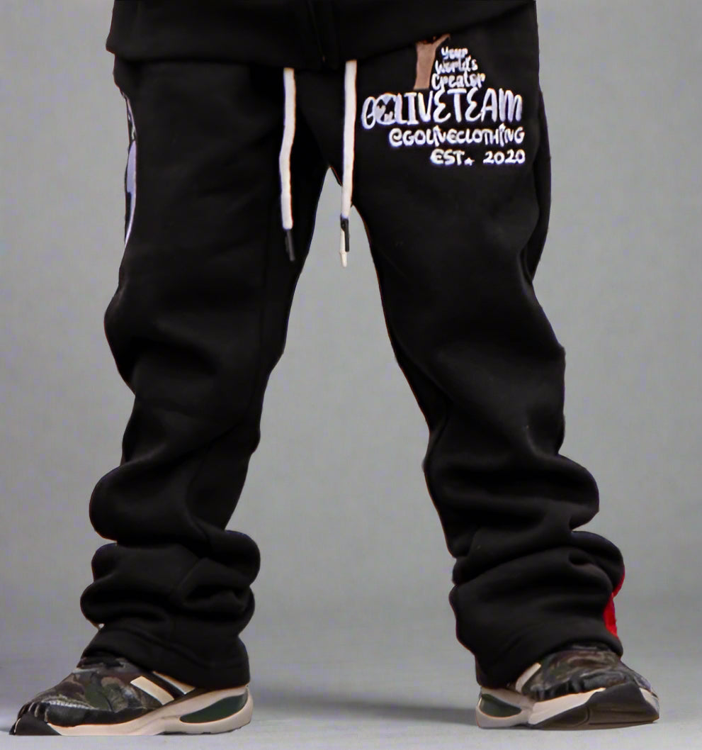Youth YWC X GLT Black Stacked Create Sweats