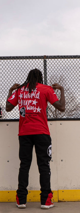 Youth GLT X YWC Embroidered Red Tee