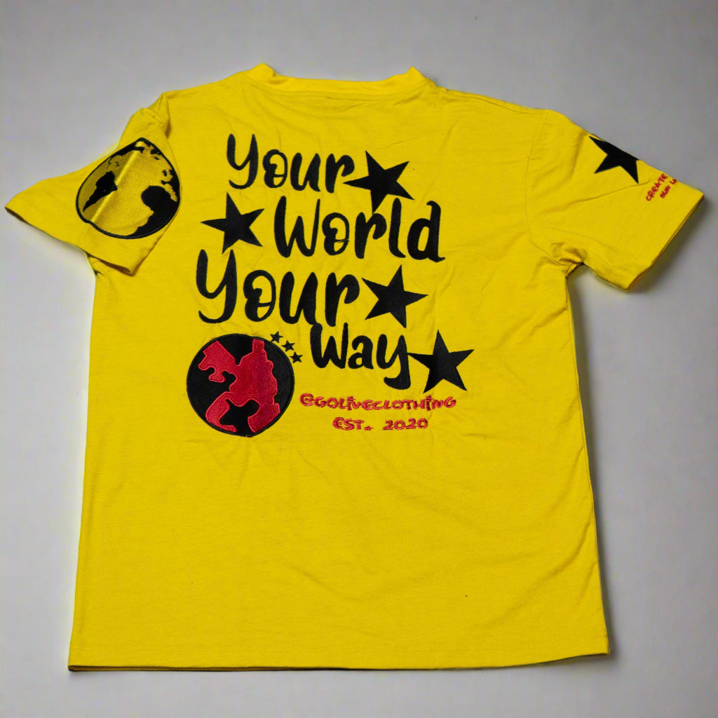 GLT X YWC Embroidered Yellow Tee