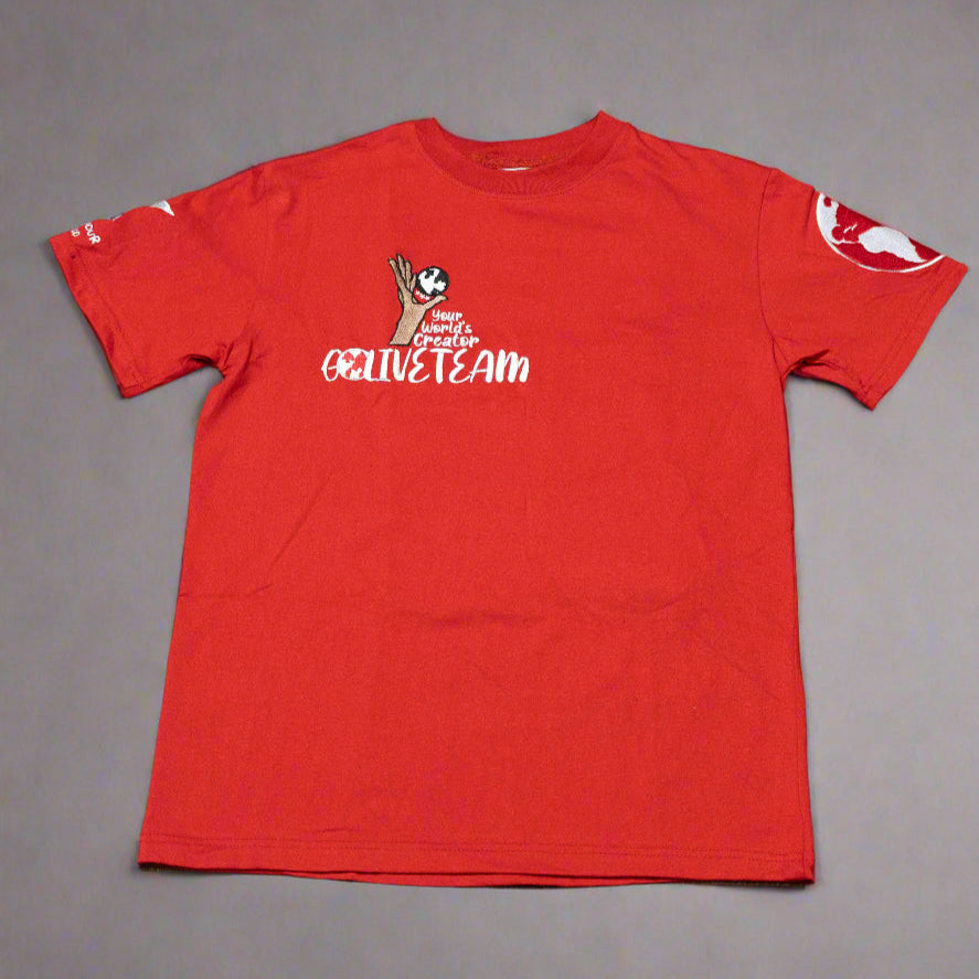Youth GLT X YWC Embroidered Red Tee