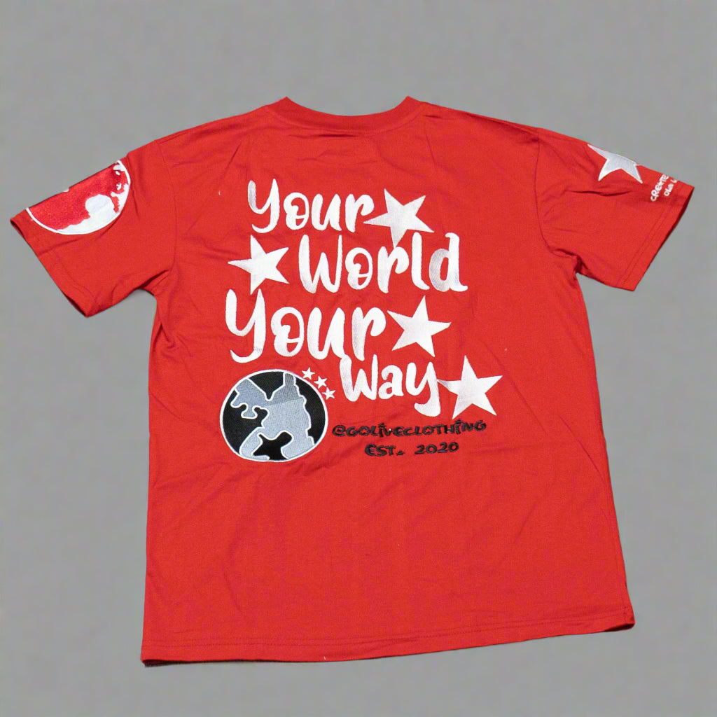 GLT X YWC Embroidered Red Tee