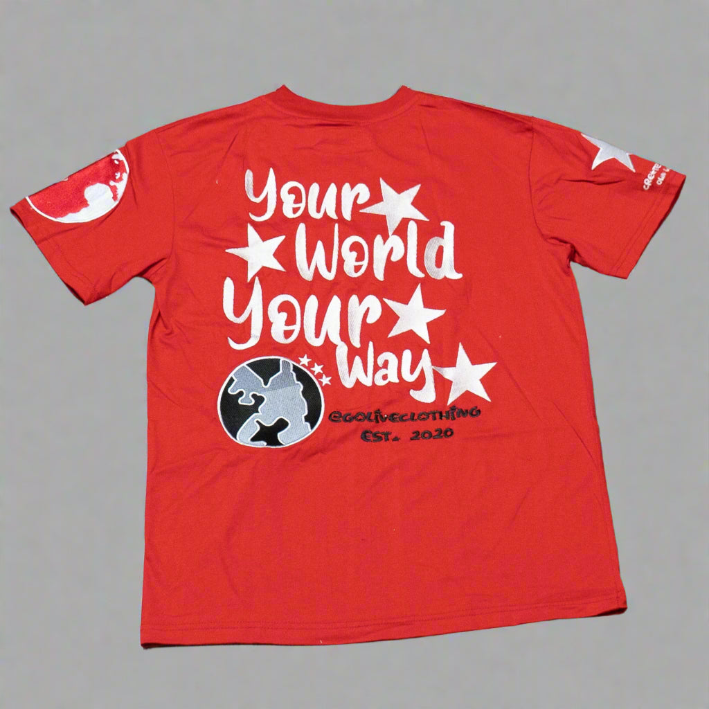 Youth GLT X YWC Embroidered Red Tee