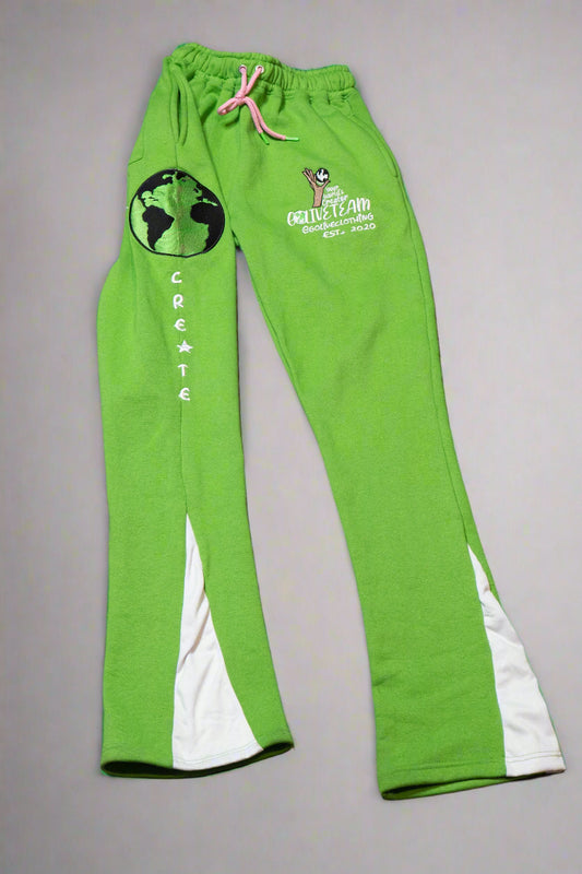 YWC X GLT Green  Stacked Create Sweats