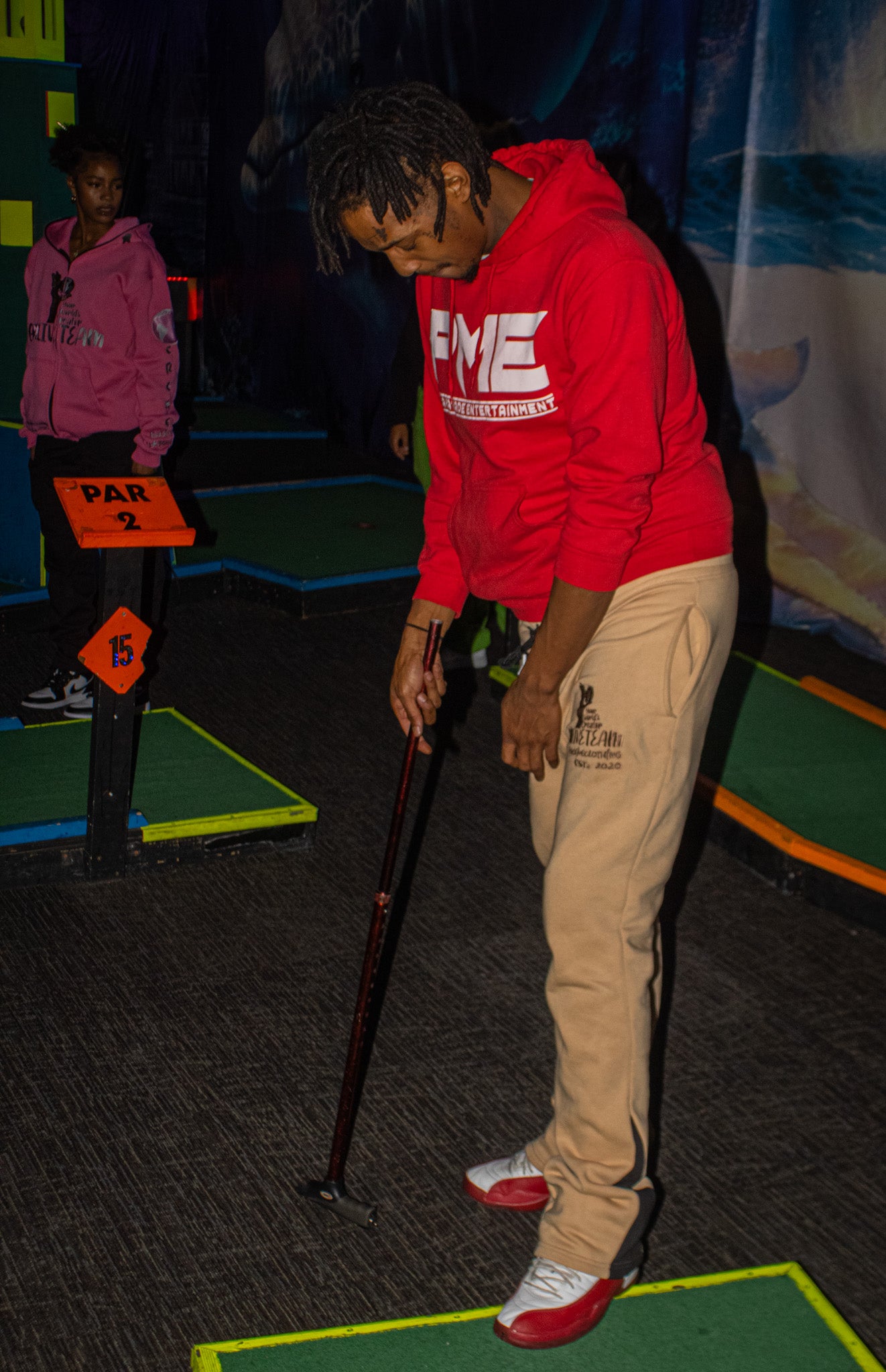 GLT X YWC Beige Stacked Create Sweats